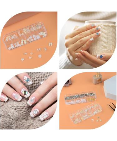 36 Grids 3D Acrylic Butterfly Flower Nail Jewelry Bear Nail Jewelry 3D Nail Jewelry Flat Nail Jewelry Stars AB Gemstones Stones Pearls Gold Metal Nails for DIY Nail Art Design Jewelry Making - Buy Online on GoSupps.com