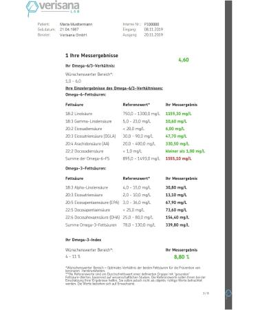 Omega 3 test determine your Omega 3 and 6 values easily and comfortably at home Verisana Laborator - Buy Online on GoSupps.com