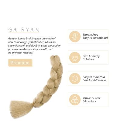 Gairyan Jumbo Braids - Ombre Synthetic Hair Extensions 60cm | Natural Blonde 100g for Box & Crochet Braids - Buy Online on GoSupps.com