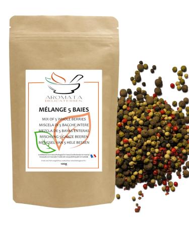 AROMATA M lange 5 Baies Entiers Poivre Noir Blanc Vert Jama que & Baies Roses Id al Moulin 100 g