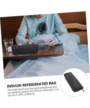 Insulin Cooler Travel Bag - Portable Diabetic Drugs Organizer - Black 20x7cm - Buy Online on GoSupps.com