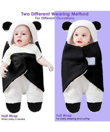 Hooded Swaddle Blanket for Newborn Baby Boys and Girls - Yinuoday Fleece Sleeping Bag in Black - Buy Online on GoSupps.com