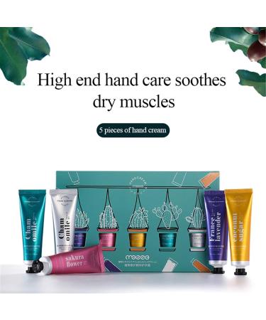 Vegan Plant Fragrance Hand Care Cream - 5pcs Mini Moisturizers for Dry Cracked Hands - Nourishing Formula for Soft Hands - Buy Online on GoSupps.com
