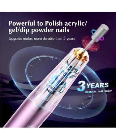 Adjustable Speed Electric Nail File Drill Set | Portable Manicure Pedicure Kit | 6 Bits 31 Sanding Bands | Ideal Gift for Beginners and Women | Corded Light Purple - Buy Online on GoSupps.com