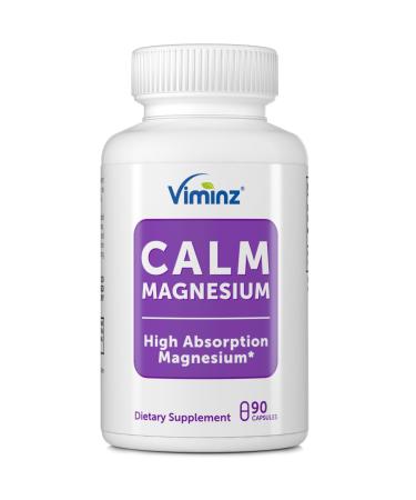 Viminz Calm Magnesium 275mg per 3 Capsules 90 Vegan Capsules Unbuffered Glycine Chelated High Absorption*