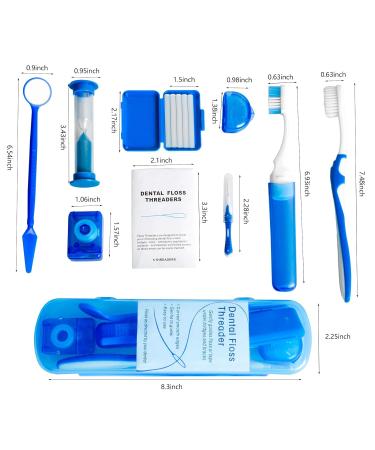 Portable Orthodontic Oral Care Kit - 2 Pack - Interdental Brushing, Floss, Toothbrush Cleaning - Purple & Blue Travel Kit - Buy Online on GoSupps.com