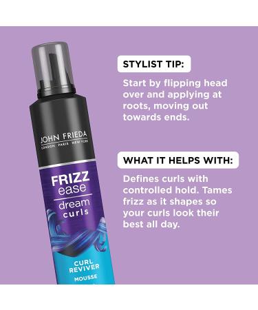 Frizz Ease Curl Reviver Mousse - Alcohol-Free, Soft Hold for Curly or Frizzy Hair - 7.2 Ounces - Buy Online on GoSupps.com