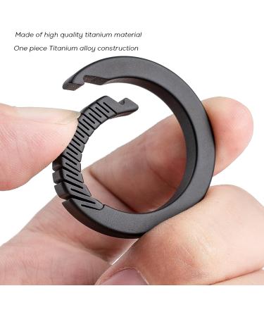 TISUR Titanium Round Carabiner Clip - Black Small Keychain D-Ring Spring Hook Key Ring - Buy Online on GoSupps.com