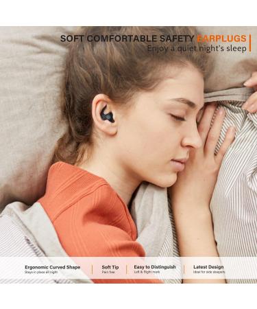 Sleep Noise Cancelling Earplugs 30dB, 2 Pairs Silicone Reusable Ear Plugs - Sound Blocking for Side Sleepers, Snoring, Construction, Travel - Carbon Black - Buy Online on GoSupps.com