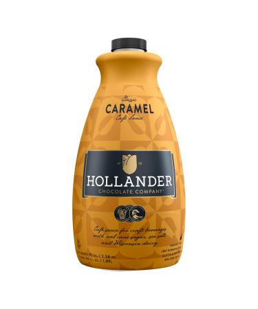 Classic Caramel Caf Sauce by Hollander Chocolate Co. | Net Wt. 91oz / 64 fl Oz. Large Bottle | NO Pump Included