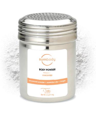 Body Powder for Women & Men Unscented - (4oz) Talc & Cornstarch Free Body Powder Made with Arrowroot Sweat Absorbing Powder Perfume Dusting Powders for Skin Care Baby Powder Travel Size