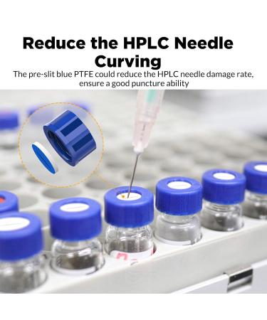 Membrane Solutions Autosampler Vials 2ml HPLC Vials 9-425 Lab Clear Vials with Write-on Spot and Graduations 9mm Blue ABS Screw Caps & Septa for GC Sample Vials 100 Pcs - Buy Online on GoSupps.com