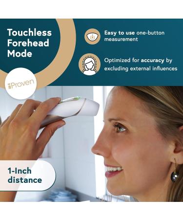 iProven Pro Series Bluetooth Ear and Forehead Thermometer - Superior Accuracy for Adults, Kids, Babies - Digital Infrared Thermometer with Fever Alarm and Hypothermia Alert - Buy Online on GoSupps.com