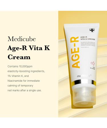 Medicube Age-R VITA K Cream | Elastin Boost for Stretched Skin | Targets Redness | Hypoallergenic | Korean Skin Care - International Shipping Available - Buy Online on GoSupps.com