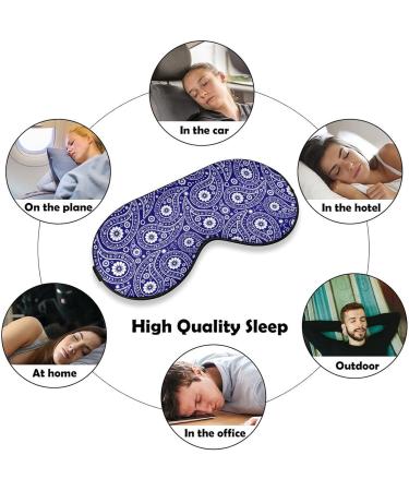 Blue Paisley Sleep Mask for Women | Adjustable Eye Shades & Comfortable Elastic Strap - Buy Online on GoSupps.com