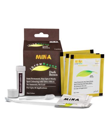 MINA ibrow Henna Dark Brown Regular Pack & Coloring Kit