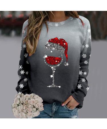 Womens Christmas Sweatshirt Cute Snowman Penguin Print O-Neck Raglan Top - Comfy Warm Xmas Jumper | XXL - Buy Online on GoSupps.com