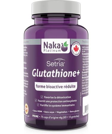 Naka Platinum - Setria glutathione+ 75 Vcaps - reduced Bioactive Form 75 count (NAKA-74736) - Buy Online on GoSupps.com