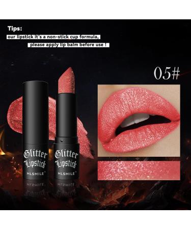 Matte to Glitter Shine Lipstick - Long Lasting Metallic Lip Gloss | Waterproof Sparkly Makeup for Women | 7 Colors - Buy Online on GoSupps.com