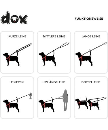 DDOXX Airmesh Dog Leash - 2m 3-Way Adjustable for All Dog Sizes - Red M (2.5 x 200 cm) - International Shipping Available - Buy Online on GoSupps.com