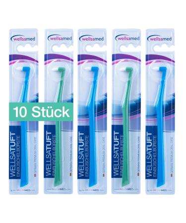 Wellsamed corrugated duft insert brush 10-pack Interspace toothbrush 10x angle brush End-tuft conical 10 pieces of special toothbrushes universal pointed inserted steering brushes (10 x 1 piece)