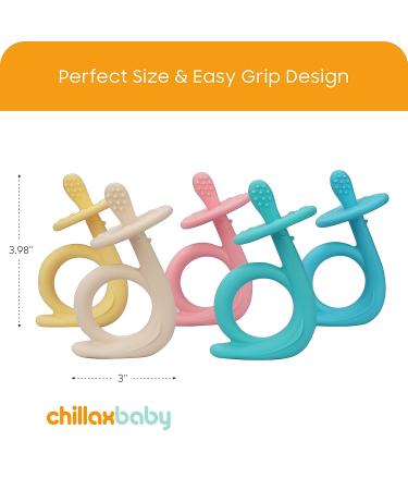 Chillax Teether Toys - Soothing Relief for Baby Teething - Non-BPA Silicone Teethers for Infants 3+ Months - Dishwasher-Safe - Buy Online on GoSupps.com