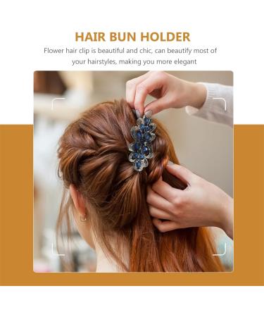 FRCOLOR Flower Crystal Rhinestones Hair Barrettes French Jewelry Hair Clip Luxury Glitter Sparkly Jeweled Hair Clips Fashion Spring Clip for Women Girls Hair Styling Accessories Dark Blue - Buy Online on GoSupps.com