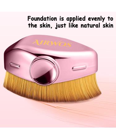 Rose Gold AirWos Foundation Makeup Brush - Kabuki Hexagon Blush Brush for Liquid & Powder Cosmetics with Storage Case - Buy Online on GoSupps.com