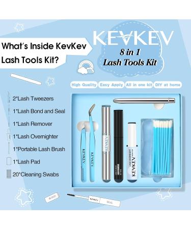KevKev Lash Tools Kit - Complete Lash Cluster Set with Bond Seal Remover Tweezers & Brush | Perfect for Eyelash Extensions - Buy Online on GoSupps.com