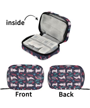 Buy Pfrewn Axolotl Pill Organizer Case - 7 Day Travel Pill Box for Vitamins & Supplements - Cute Zipper Pouch | Portable & Lightweight - Buy Online on GoSupps.com