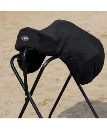Harrison Howard Essential Fleece Dressage Saddle Cover - Black, One Size - Dust Protection, Machine Washable - Buy Online on GoSupps.com