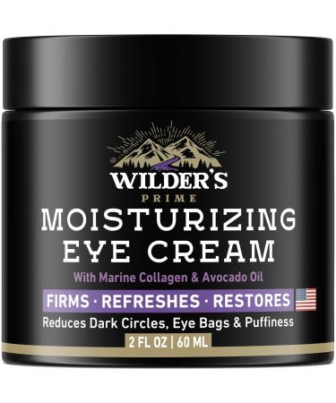 Mens Eye Cream - Moisturizing Treatment for Dark Circles - Proudly Made in USA - Puffiness, Under Eye Bags & Fine Lines Remover - Marine Collagen, Avocado Oil - Anti-Aging & Anti-Wrinkle Effect - 2 fl oz