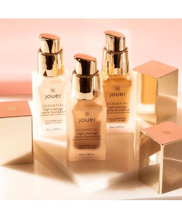 Jouer Essential High Coverage Cr me Foundation - 50 Shades for All Skin Tones - Paraben & Cruelty Free - Vegan - Desert-Tan with Peachy Undertones - Buy Online on GoSupps.com