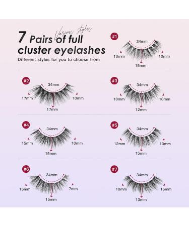Buy Fluffy Mink Eyelashes - 7 Pairs Natural Wispy Lashes | Soft & Lightweight Fake Lashes for Stunning Looks - Buy Online on GoSupps.com