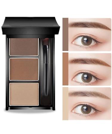 3-Color Eyebrow Powder Palette - Enhance Your Brows with Mirror | Brown Light Brown Skin Tone Makeup (2 - Buy Online on GoSupps.com