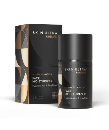 MANSCAPED Skin Ultra Face Moisturizer - Men's Daily Hydrating Skincare Lotion Infused with Hyaluronic Acid Vitamin E & Shea Butter Non-Greasy Fast Absorbing 2 fl oz 2 Fl Oz (Pack of 1)