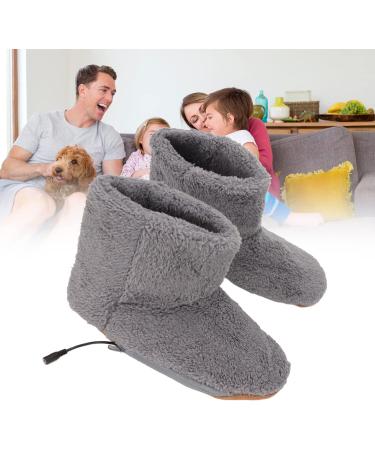 Focae Heated Foot Warmer - Soft Plush Heating Boots & USB Charging Slippers for Foot Pain Relief (Gray) - Buy Online on GoSupps.com