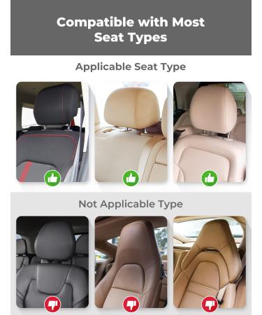 Oasser Car Seat Headrest Pillow - Detachable, Adjustable Double-Sided Support for Adults and Kids - Easy Installation - Front & Rear Seat - Black (Medium) - Buy Online on GoSupps.com