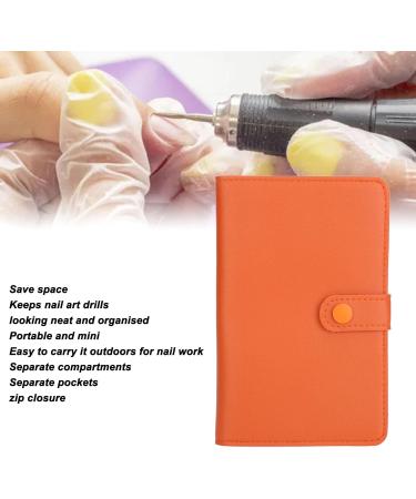 Wallet Bag Nail Drill Bits Nail Drill Bits Organizer Bag Storage 37 Slots Portable Multi Functional Manicure Drill Bits Wallet Bag for Dead Skin Scissors (Orange) - Buy Online on GoSupps.com