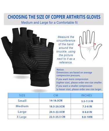 Lonsiton Copper Arthritis Compression Gloves - Relieve Hand Swelling, Rheumatoid, Carpal Tunnel Pain - Men & Women, Large - Buy Online on GoSupps.com