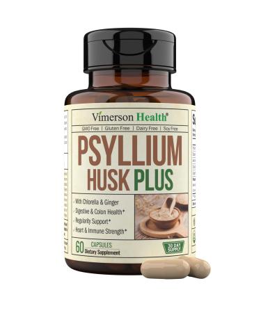 Psyllium Husk Powder Capsules. Fiber Supplement for Digestive & Gut Health and Regularity Support - Daily Fiber Pills for Antioxidant & Energy Support with Chlorella & Ginger Root - For Men and Women. - Buy Online on GoSupps.com