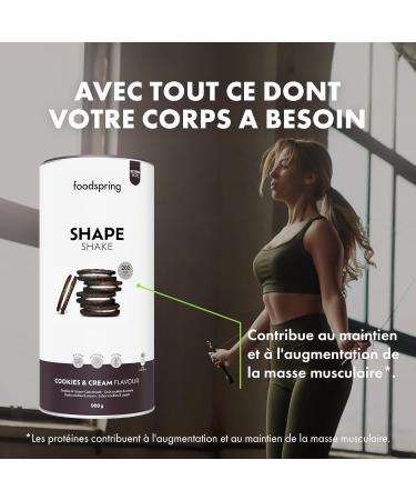 foodspring Shape Shake Cookies & Cream - Complete Meal Replacement for Weight Control with Premium Protein 202 kcal per serving Gluten Free - New Recipe (900g) - Buy Online on GoSupps.com