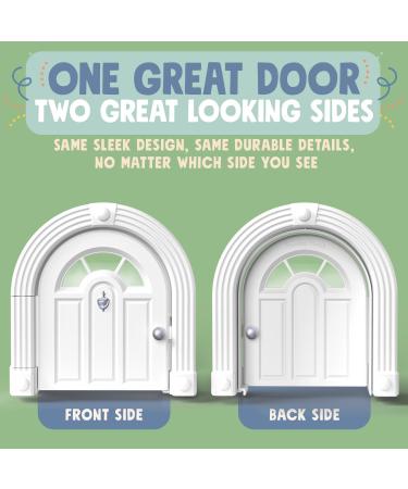 Purrfect Portal Meow Manor Cat Door Interior Door - No -Flap -Fits Cats Up to 20 lbs- Easy DIY Setup - White With Silver Accents - Buy Online on GoSupps.com