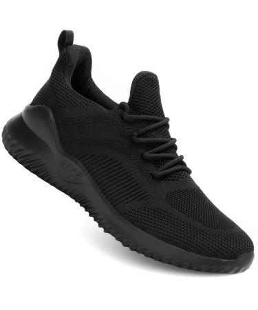 Kapsen Men's Non Slip Running Shoes Ultra Light Breathable Casual Walking Shoes Fashion Sneakers Mesh Workout Sports Shoes 9.5 Full Black