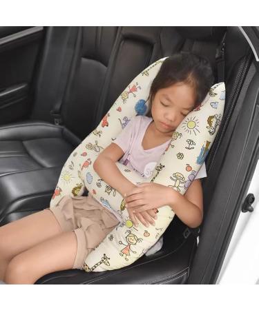 XGOPTS Kids Travel Pillow Car Seat Travel Pillow Rest Pillow Childrens Soft Headrest Pillow Universal Car Seat Belt Cushion for Adults Children Kids Car Seat Airplane Train Pushchair Stroller Animal