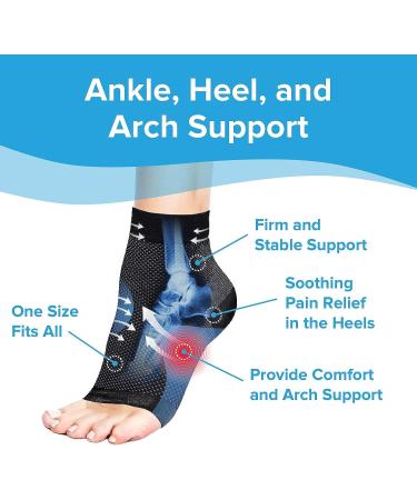 MindInsole Ankle Compression Socks - Open Toe for Men & Women | Pain Relief for Swollen Ankles, Heel Spur, Plantar Fasciitis | Arch Support for Nurses, Flight, Travel - Buy Online on GoSupps.com