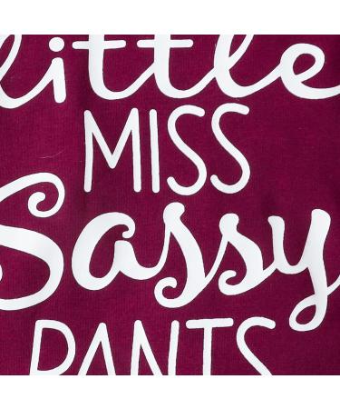 Puseky Toddler Baby Girls Cute Letter Print Shirt & Floral Pant Outfit Set 4-5 Years Wine Red - Buy Online on GoSupps.com