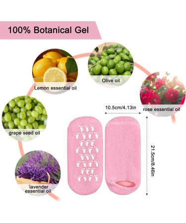 Moisturizing Gel Socks - 2 Pairs with Vitamin Infusion for Dry Skin Repair | Black & Pink Spa Socks - Buy Online on GoSupps.com