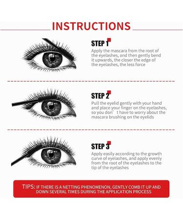 Yanqina Super Long Mascara 4d Waterproof and Sweat Proof Mascara Super Long Luxurious Mascara Stereo Lengthening Mascara Yanquina Drying and Not Sticky Mascara for Women 3pc - Buy Online on GoSupps.com