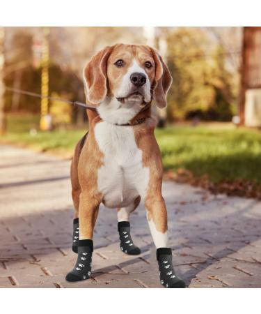 BEHAHAI Anti Slip Dog Socks - 2 Pairs, Pet Paw Protector for Traction Control on Hardwood Floors - Black (Size M) - Buy Online on GoSupps.com